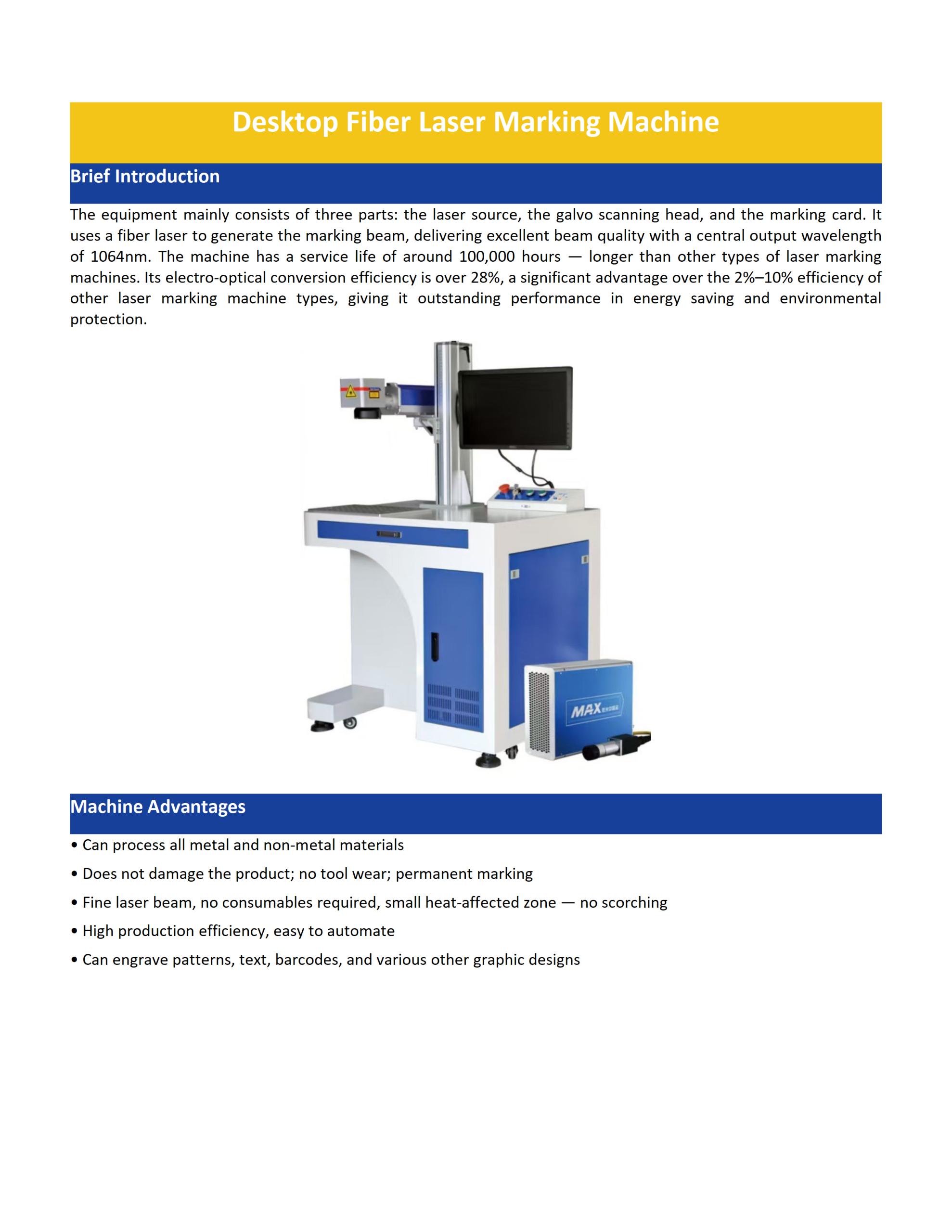 Desktop Fiber Laser Marking Machine 20W 30W 50W For Metal Hardware Logo QR Code Serial Number Engraving - Image 2