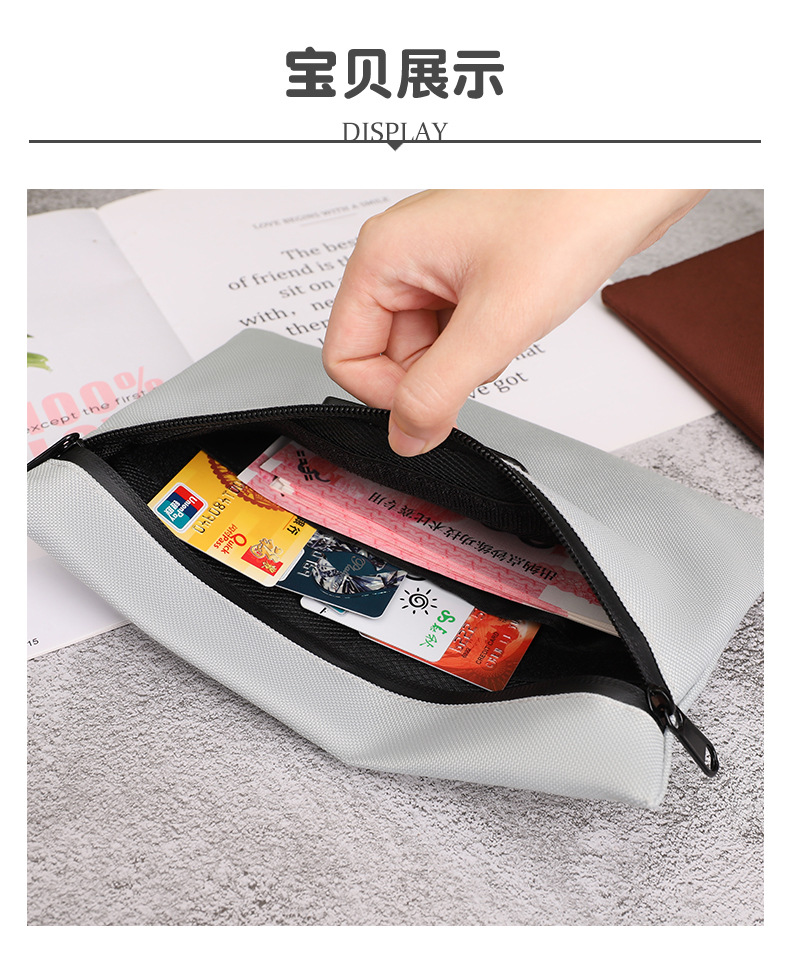 Password Lock Document Bag, Oxford Waterproof File Organizer Passport Cash Storage Pouch Anti-theft Travel Wallet - Image 10