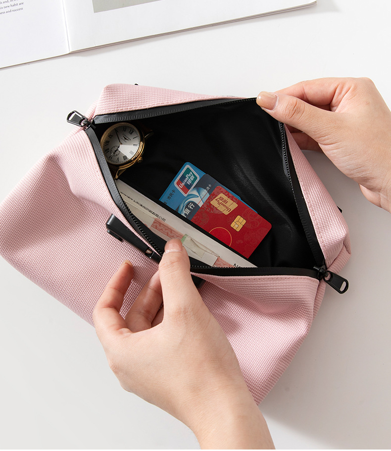 TSA Combination Lock Handheld Oxford Document Pouch, Travel Passport Bank Card Storage Bag - Image 5