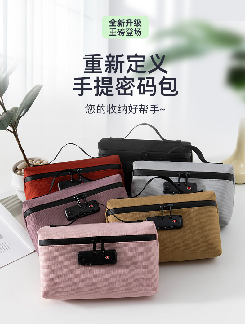 TSA Combination Lock Handheld Oxford Document Pouch, Travel Passport Bank Card Storage Bag - Image 6