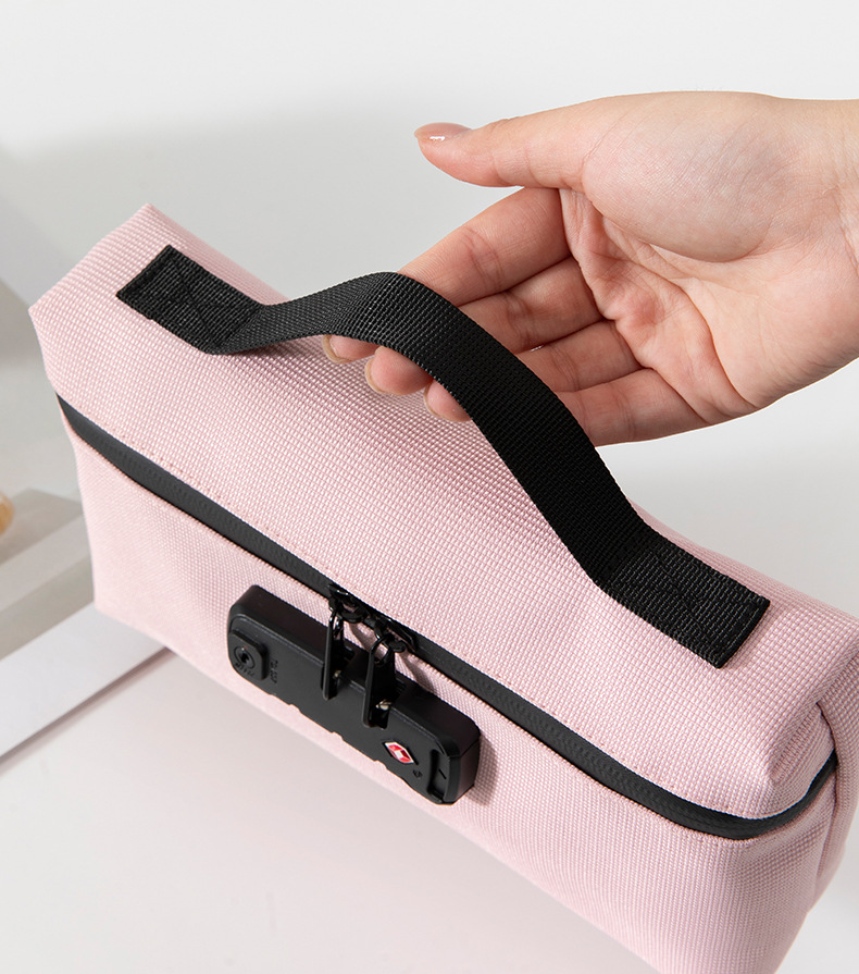 TSA Combination Lock Handheld Oxford Document Pouch, Travel Passport Bank Card Storage Bag - Image 3