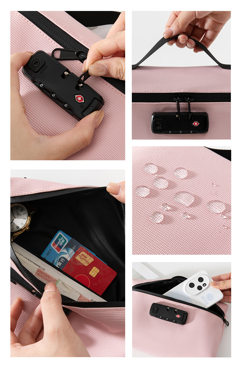 TSA Combination Lock Handheld Oxford Document Pouch, Travel Passport Bank Card Storage Bag - Image 7