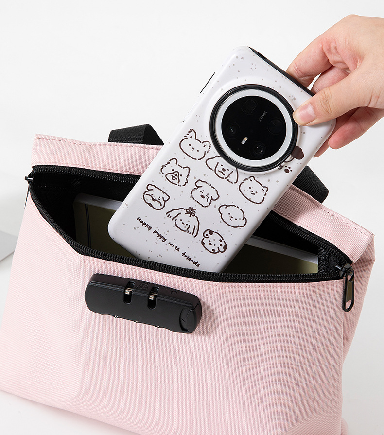 Handheld Password Lock Storage Bag, Oxford Anti-theft Document Pouch, Portable Travel Organizer Bag for Cash Passport Cards - Image 6