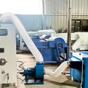 Cotton filling machine set with opening machine and air blower for plush toy pillow stuffing