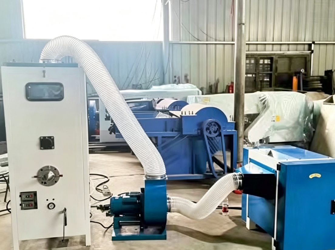 Cotton filling machine set with opening machine and air blower for plush toy pillow stuffing