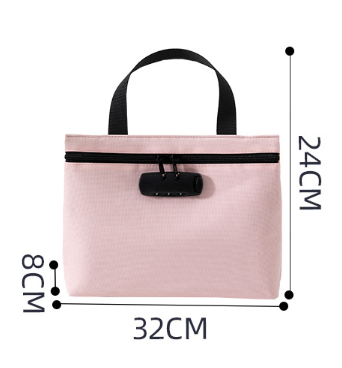 Handheld Password Lock Storage Bag, Oxford Anti-theft Document Pouch, Portable Travel Organizer Bag for Cash Passport Cards - Image 10