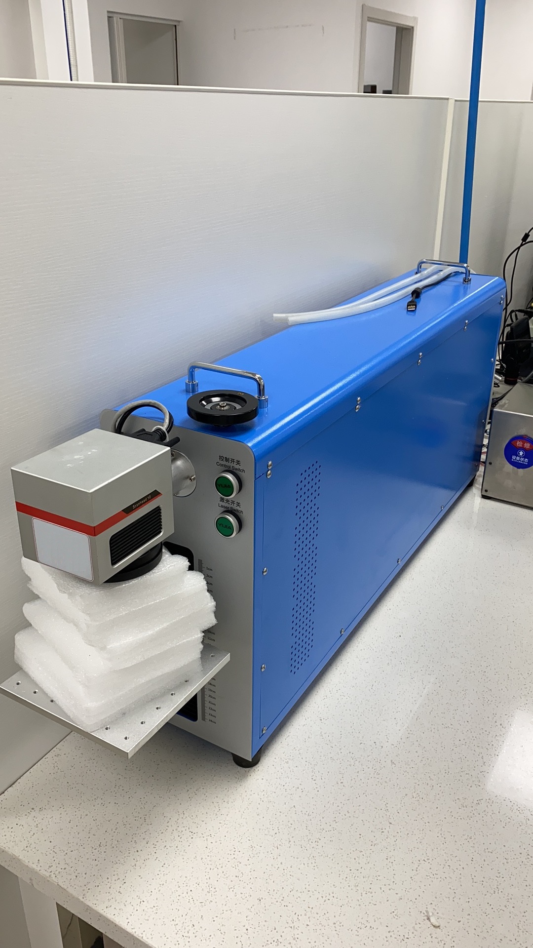 50W water cooled galvo CO2 laser marking machine, non-metal deep carving laser engraving equipment